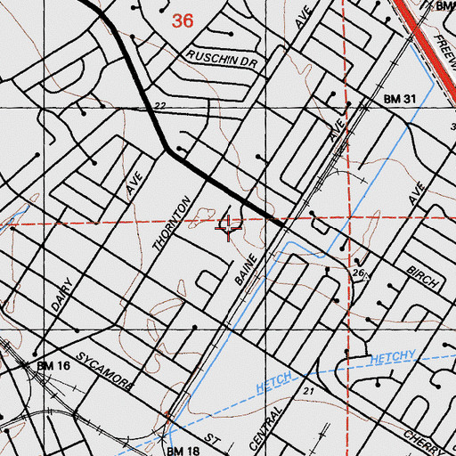 Topographic Map of Newark Branch Alameda County Library, CA