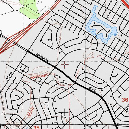 Topographic Map of Newark Community Park, CA