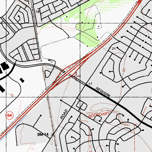 Topographic Map of Newark Marketplace Shopping Center, CA