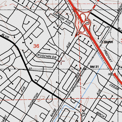 Topographic Map of Newark Square Shopping Center, CA