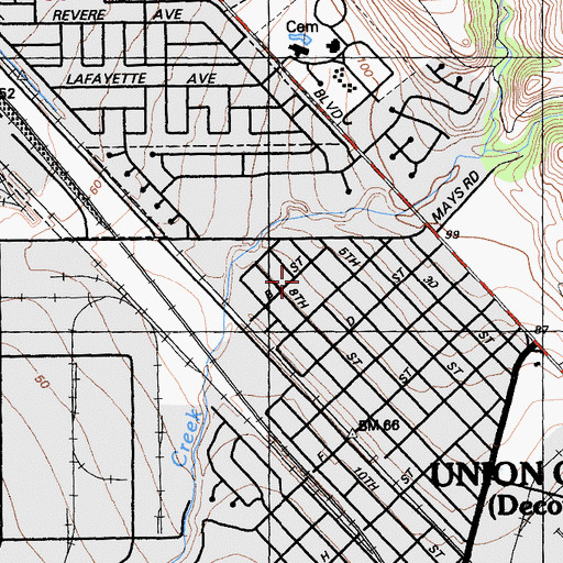 Topographic Map of Our Lady of the Rosary School, CA