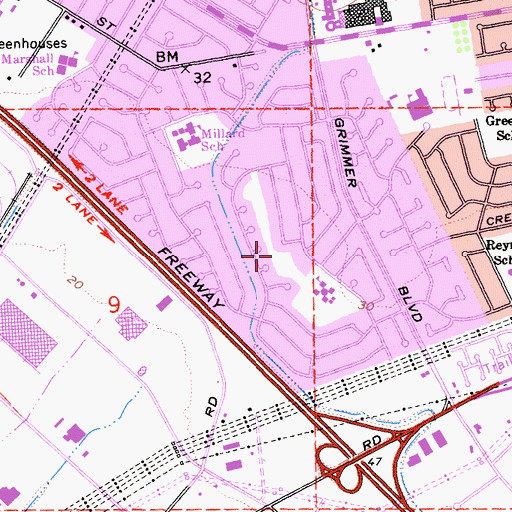 Topographic Map of Rix Park, CA