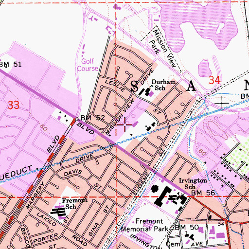 Topographic Map of Our Lady of Guadalupe School, CA