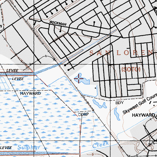 Topographic Map of San Lorenzo Park, CA