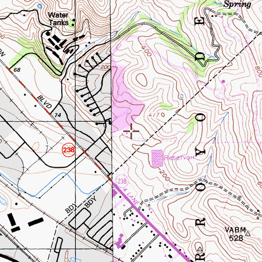 Topographic Map of Seven Hills Park, CA