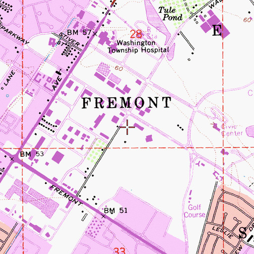 Topographic Map of South Alameda County Hall of Justice, CA