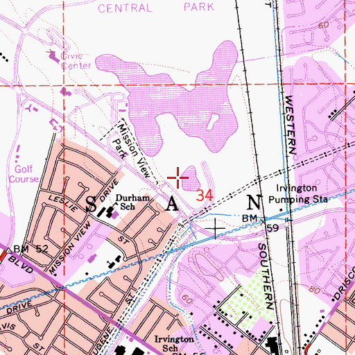 Topographic Map of Swimming Lagoon, CA