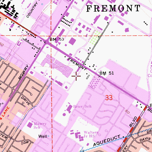 Topographic Map of The Crossroads Shopping Center, CA