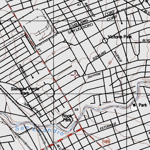 Topographic Map of Washington Playground, CA