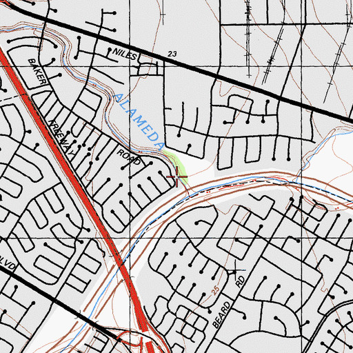 Topographic Map of Willaim Cann Memorial Park, CA