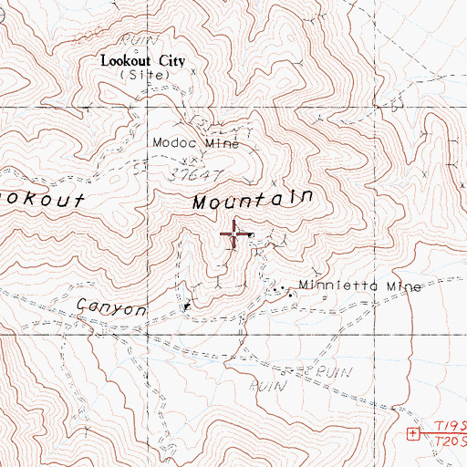 Topographic Map of Cowshed Workings, CA