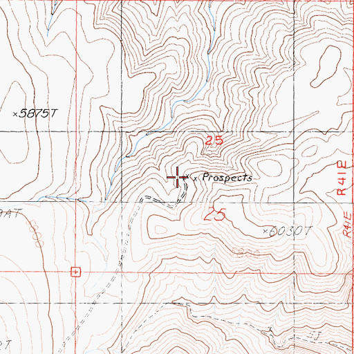 Topographic Map of Little Jim Prospect, CA