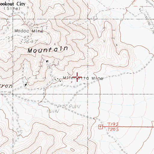 Topographic Map of Little Mack Mine, CA