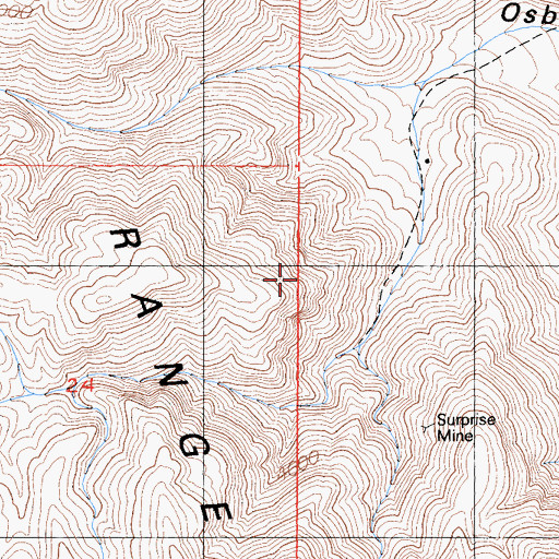 Topographic Map of Surveyors Prospect, CA