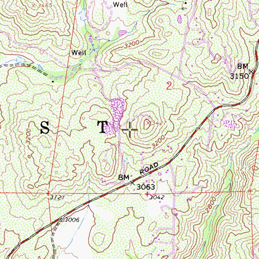 Topographic Map of Ajax Prospect, CA