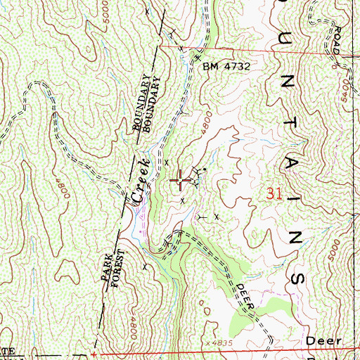 Topographic Map of Oak Canyon Mine, CA