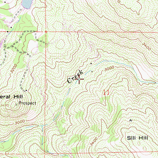 Topographic Map of Penny Mine, CA