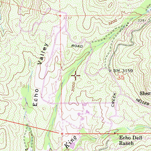 Topographic Map of Spanish Bayonet Mine, CA