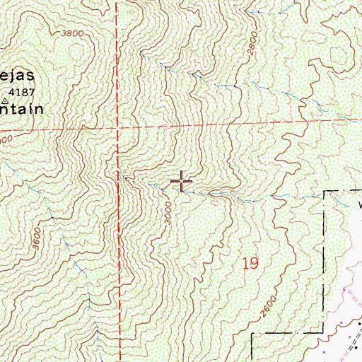 Topographic Map of Viejas Prospect, CA