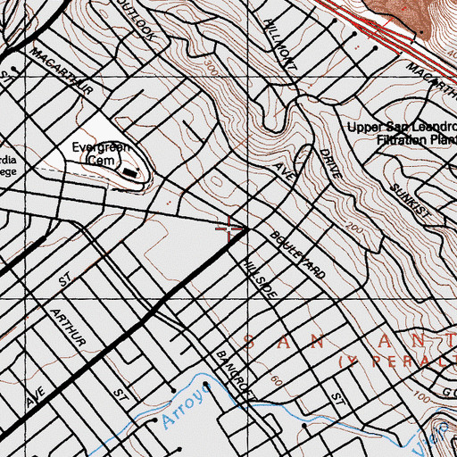 Topographic Map of Eastmont, CA