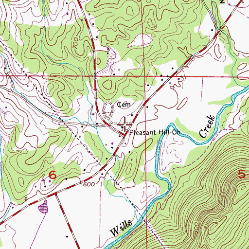 Topographic Map of Nina Post Office, AL