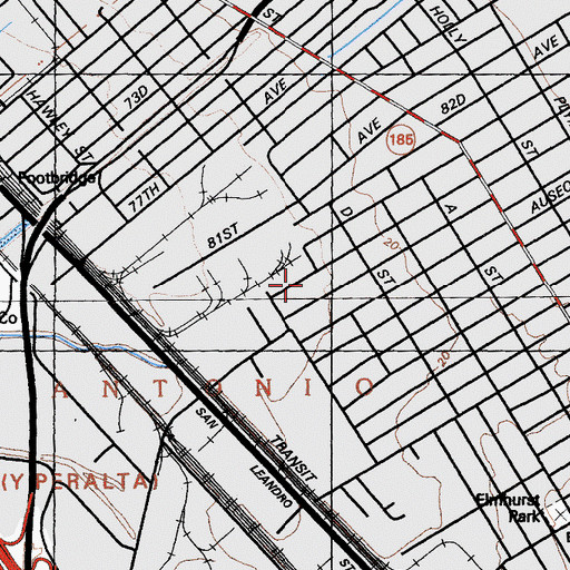 Topographic Map of Tassafaronga Recreation Center, CA