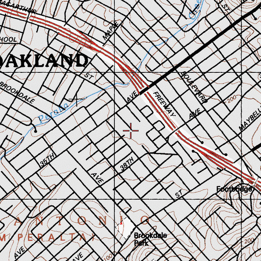 Topographic Map of Allendale Recreation Center, CA