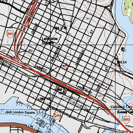 Topographic Map of Chinatown, CA