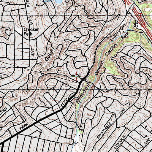 Topographic Map of Corpus Christi Roman Catholic Church, CA