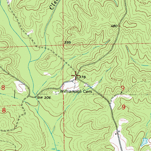 Topographic Map of Reuben Post Office (historical), AL