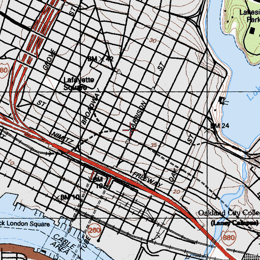 Topographic Map of Lincoln Park, CA