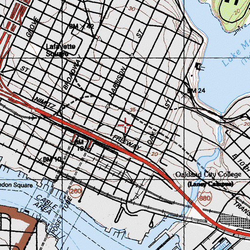 Topographic Map of Madison Park, CA