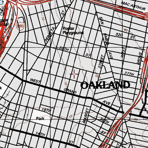 Topographic Map of McClymonds Mini-Park, CA