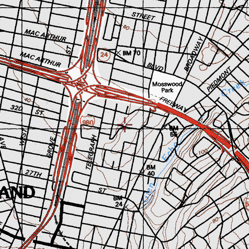 Topographic Map of Alta Bates Summit Medical Center - Summit Campus Merritt Pavilion, CA