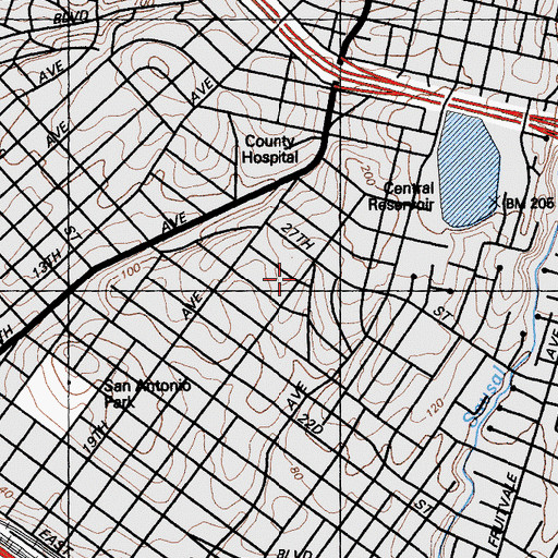 Topographic Map of Morgan Plaza, CA