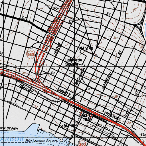 Topographic Map of Oakland Convention Center, CA