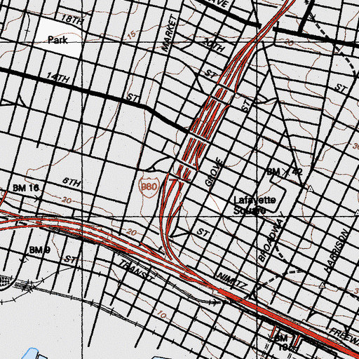 Topographic Map of Pardee Home Museum, CA