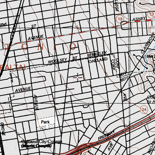 Topographic Map of Saint Augustines Roman Catholic Church, CA