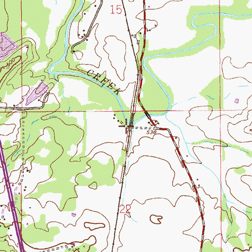 Topographic Map of Rudd Post Office (historical), AL