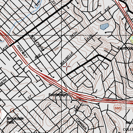 Topographic Map of Saint Lawrence O'Toole Roman Catholic Church, CA