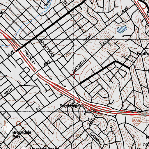 Topographic Map of Saint Lawrence O'Toole School, CA
