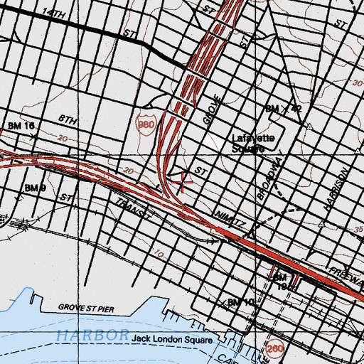Topographic Map of Saint Marys Roman Catholic Church, CA