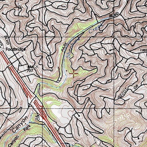Topographic Map of Shepherd Canyon Park, CA