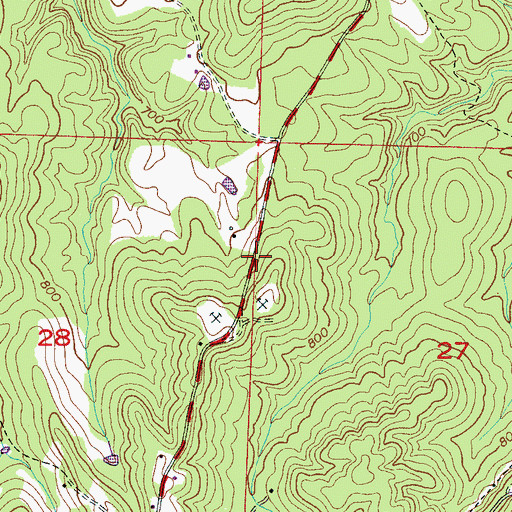 Topographic Map of Sand Lick Post Office (historical), AL