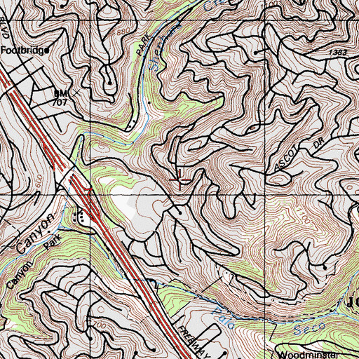 Topographic Map of Sulphur Springs Park, CA