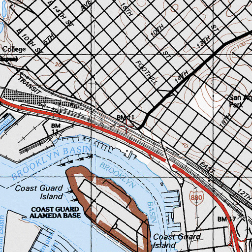 Topographic Map of Vantage Point Park, CA