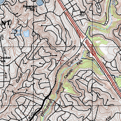 Topographic Map of Zion Lutheran School, CA