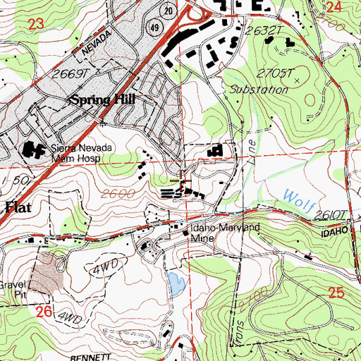 Topographic Map of Alpha Mine, CA