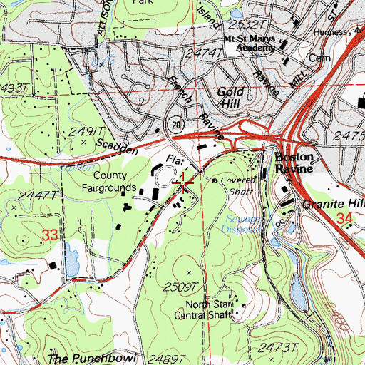 Topographic Map of Brighton House (historical), CA