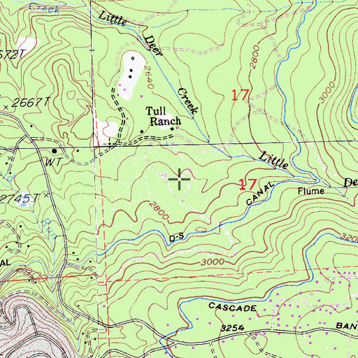 Topographic Map of Canada Hill Mine, CA